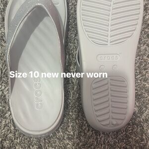 CROCS Women's Shimmering Silver Sandals